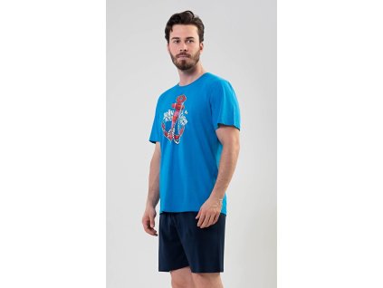 Pánské pyžamo šortky Kotva (Varianta modrá; M)