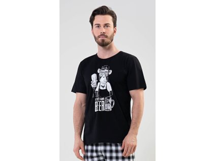 Pánske pyžamo šortky Opice (Varianta černá; S)