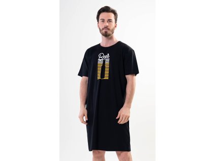 Pánska nočná košeľa s krátkym rukávom Beer (Varianta černá; M)