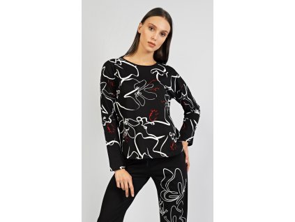 Dámske pyžamo dlhé Lucie (Varianta černá; XXL)