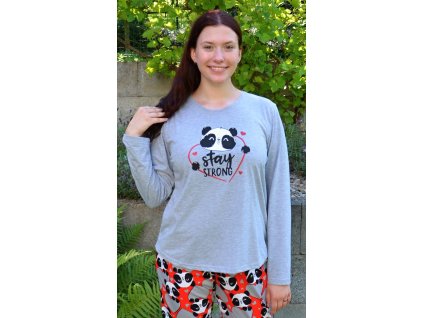 Dámske pyžamo dlhé Stay strong (Varianta červená; S)