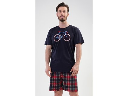 Pánske pyžamo šortky Old bike (Varianta tmavě modrá; S)