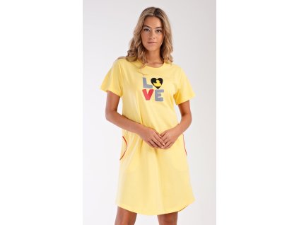 Dámske domáce šaty s krátkym rukávom Kačička (Varianta žlutá; S)