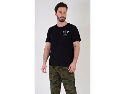 Pánske pyžamo dlhé Air forces (Varianta černá; M)