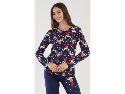 Dámske pyžamo dlhé Sob (Varianta tmavě modrá; XL)