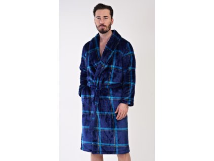 Pánsky župan so šálovým golierom Richard (Varianta tmavě modrá; L)