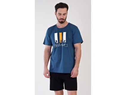 Pánske pyžamo šortky Oliver (Varianta petrolejová; M)