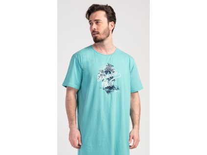 Pánska nočná košeľa s krátkym rukávom Honolua bay (Varianta azurová; M)