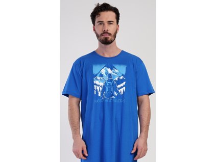 Pánska nočná košeľa s krátkym rukávom Mountain (Varianta tmavě šedá; M)