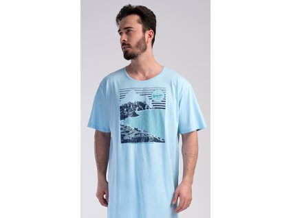 Pánska nočná košeľa s krátkym rukávom Wander (Varianta světle modrá; M)