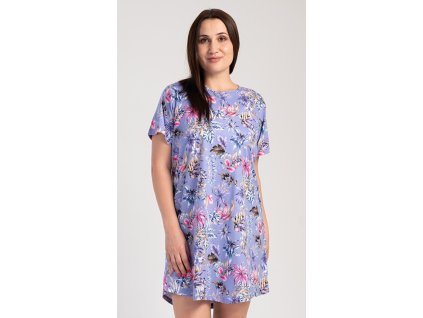 Dámska nočná košeľa s krátkym rukávom Betty (Varianta modrošedá; 1XL)