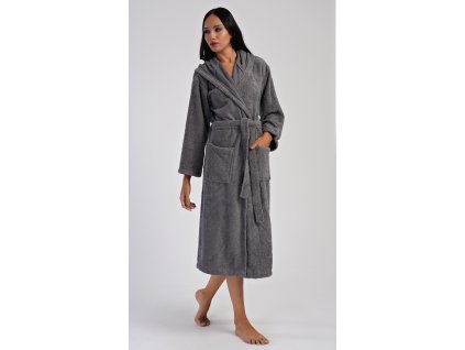 Dámsky župan dlhý s kapucňou Barbora (Varianta růžová; L)