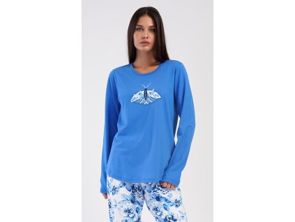 Dámske pyžamo dlhé Dominika (Varianta modrá; 4XL)