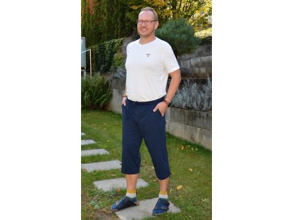 Pánske pyžamové kapri nohavice Adam (Varianta tmavě modrá; S)