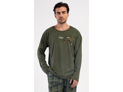 Pánske pyžamo dlhé David (Varianta khaki; M)