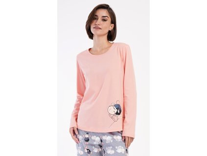 Dámske pyžamo dlhé Betty (Varianta světle lososová; XL)