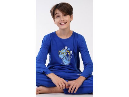 Detské pyžamo dlhé Dinosaurus (Varianta modrá; 3 - 4)