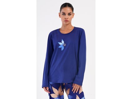 Dámske pyžamo dlhé Sára (Varianta tmavě modrá; 2XL)