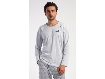 Pánske pyžamo dlhé Volume (Varianta světle šedá; XXL)