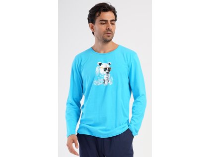 Pánske pyžamo dlhé Ice party (Varianta tyrkysová; M)