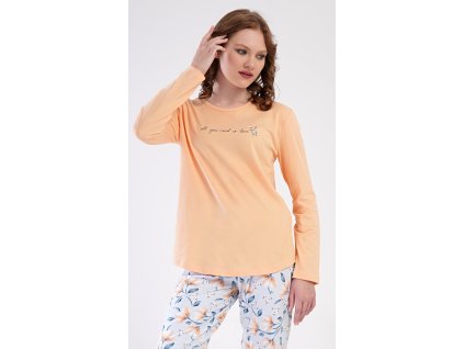 Dámske pyžamo dlhé Karolína (Varianta meruňková; XL)