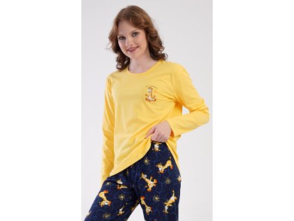 Dámske pyžamo dlhé Žirafy (Varianta žlutá; XL)