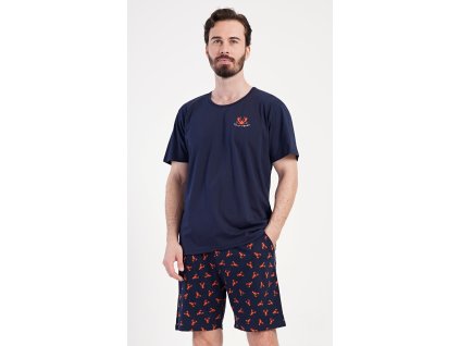 Pánske pyžamo šortky Rudolf (Varianta tmavě modrá; M)