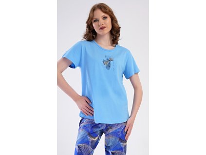 Dámske pyžamo kapri Eliza (Varianta modrá; 2XL)