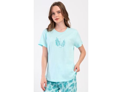 Dámske pyžamo kapri Simona (Varianta mentolová; 4XL)