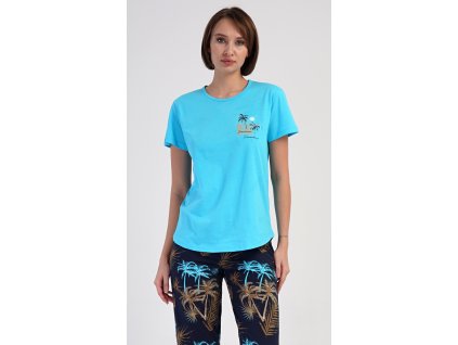 Dámske pyžamo kapri Tropicana (Varianta tyrkysová; S)