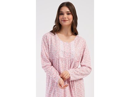 Dámska nočná košeľa s dlhým rukávom Julie (Varianta meruňková; 3XL)
