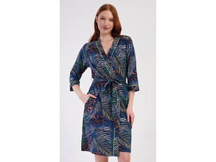 Dámsky župan krátky Barbara (Varianta tmavě modrá; 4XL)