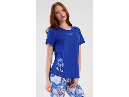 Dámske pyžamo kapri Julie (Varianta modrá; 1XL)