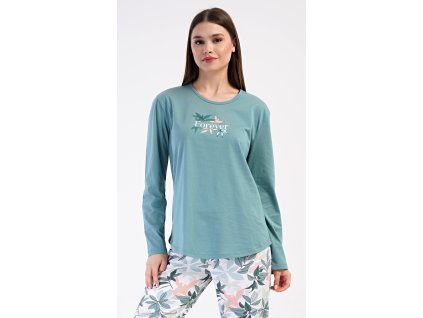 Dámske pyžamo dlhé Melinda (Varianta petrolejová; 1XL)