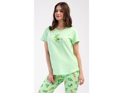 Dámske pyžamo kapri Ella (Varianta světle zelená; S)
