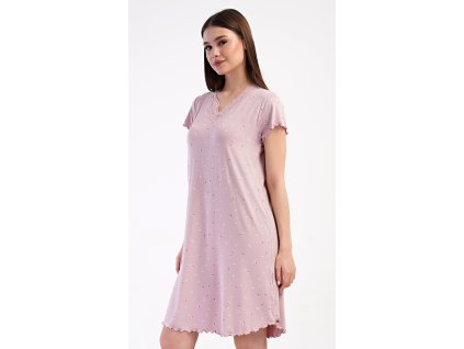 Dámska nočná košeľa s krátkym rukávom Iris (Varianta starorůžová; 3XL)