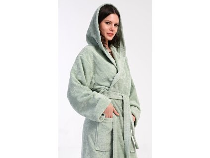 Dámsky župan dlhý s kapucňou Lesná víla (Varianta khaki; XL)