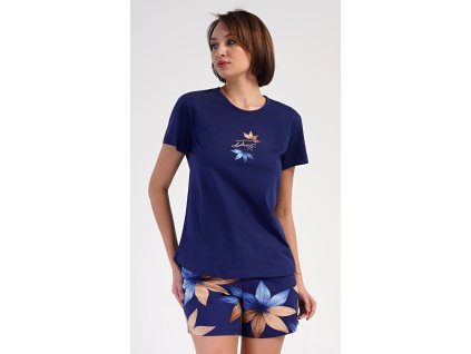 Dámske pyžamo šortky Sára (Varianta tmavě modrá; S)