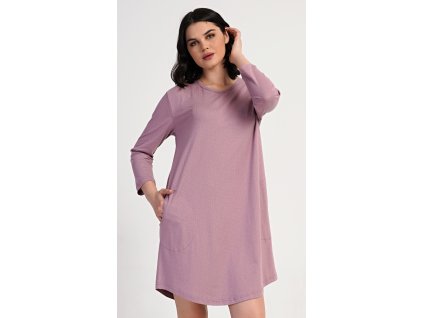 Dámske domáce šaty s trojštvrťovým rukávom Emily (Varianta starorůžová; 1XL)