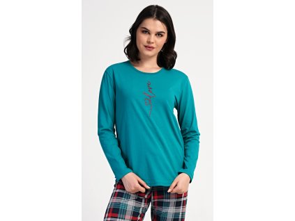 Dámske pyžamo dlhé Love (Varianta petrolejová; S)