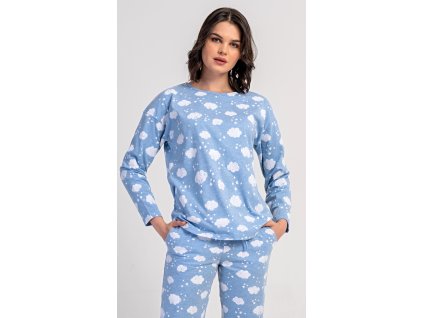 Dámske pyžamo dlhé Obláčik (Varianta světle modrá; L)