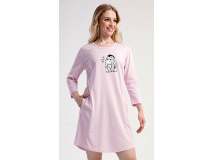 Dámske domáce šaty s trojštvrťovým rukávom Oslík (Varianta světle růžová; S)