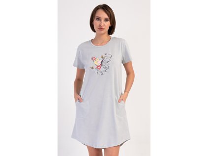Dámske domáce šaty s krátkym rukávom Amelia (Varianta šedá; 1XL)