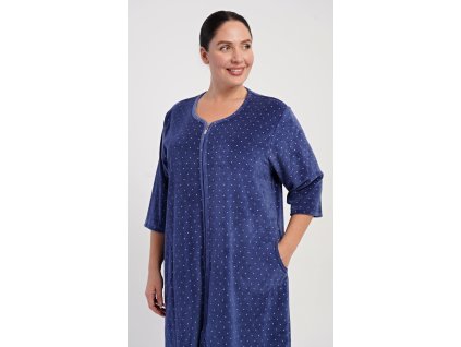 Dámske domáce šaty s trojštvrťovým rukávom Alex (Varianta modrá; 1XL)