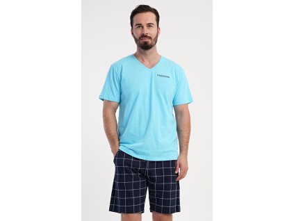 Pánske pyžamo šortky Freedom (Varianta azurová; M)