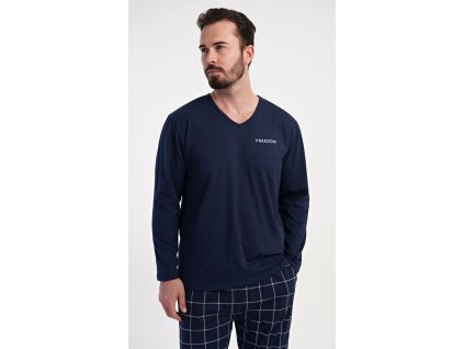 Pánske pyžamo dlhé Daniel (Varianta tmavě modrá; 1XL)