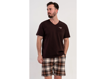 Pánske pyžamo šortky Daniel (Varianta hnedá; M)