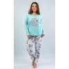 Dámske pyžamo dlhé Rose (Varianta azurová; 4XL)
