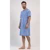 Pánska nočná košeľa s krátkym rukávom Karel (Varianta modrá; M)