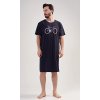 Pánska nočná košeľa s krátkym rukávom Bike (Varianta tmavě modrá; S)